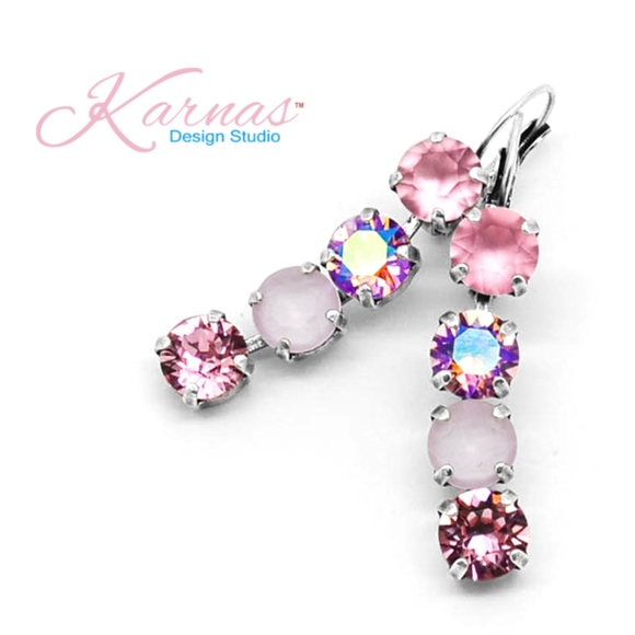 Karnas Design Studio Jewelry - I'M BLUSHING 8mm Earrings Swarovski Crystal KDS